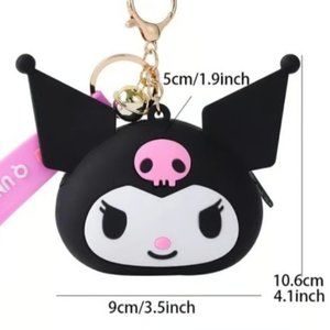 Keychain wrist keychain kuromi coin purse, hello kitty, kawaii, Sanrio